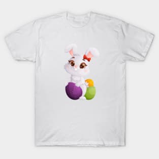 Fluffy Easter Bunny with Eggs T-Shirt